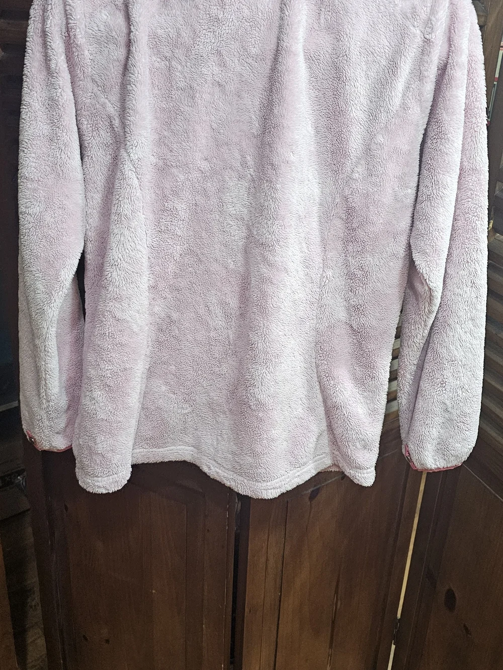 The North Face Light Pink Plush Full-Zip Fleece Jacket Girls X-large
